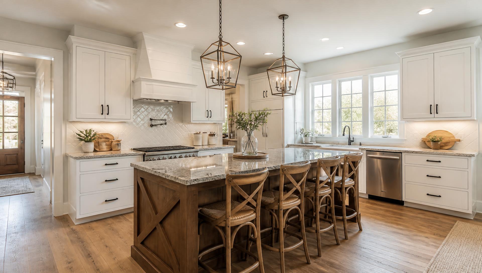 Newly remodeled kitchen with granite countertops